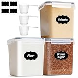 ComSaf Flour Storage Containers 2.5L Set of 3, Plastic Airtight Food Storage Containers with Lids, Large Clip-Lock Kitchen Storage Containers for Cereal, Rice, Pasta, Dry Food, BPA-Free Pantry Storage