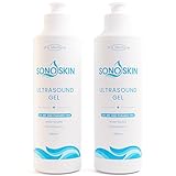 SONOSKIN Ultrasound Conductive Gel CIT, MIT and Paraben Free - Pack of 2 250ml Bottles