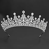 Classic Cubic Zirconia Royal Tiara for Wedding,Crystals Bridal Granny’s Tiaras Hair Accessories for Girl CH10364