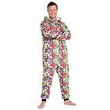 Marvel Adult Onesie for Men Teenagers Hooded Fleece Onesies For Men S-2XL Lounge Wear Mens Nightwear - Gifts for Him (Multi, 2XL)