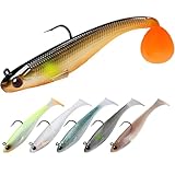 TRUSCEND Fishing Lures for Pike Trout, Soft Plastic Lures Swimbaits Pre-Rigged Ultra-Sharp BKK or VMC Hooks, Walleye Perch Bass Fishing Jigs Artificial Bait, Fish Tackle for Saltwater & Freshwater