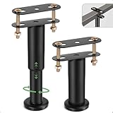 HUALIANG Bed Support Legs, 2 Pcs Adjustable Bed Legs, Retractable Furniture Support Feet, Metal Bed Feet Heavy Duty Bed Center Frame Slat Support Leg for Bed Sofa Cabinet Frame Replacement Parts 18-32