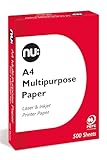nu: A4 Multi-Purpose Printer Paper | White | 500 Sheets | Smooth Surface | Suitable for Inkjet, Laser & Copier Use | Ideal for Home & Office