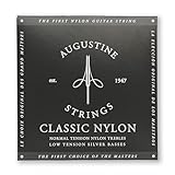 Augustine Classic Black Label Nylon Guitar Strings (Complete Set) for Classical Guitars - Regular Tension Trebles, Low Tension Basses - Vintage Sound, Full Tone
