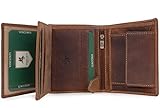 VISCONTI - Men's Medium Leather Wallet - RFID Protected - 8 Credit Card Slots, Note Section & Coin Pocket - Gift Boxed - 708 Spear - Oil Tan
