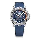 Wenger Men’s Watch Seaforce Ø 43 mm, Swiss Made, Analogue Quartz, Water-Resistant up to 200 m, Silicone Strap, Blue, 01.0641.140