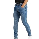 Island Trading Men's Skinny Jeans - Stretchable Denim - Comfortable Fit in Grey, Black, Dark Blue, Blue Stonewash - Sizes 28-42 Inch Waist