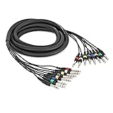 gear4music 8 Way Jack – Jack Multicore Cable Audio Loom - 3m