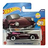 Hot Wheels Porsche 911 Turbo Cabriolet (964) Bordeaux HYW37 - Licensed Porsche Model - Then and Now 2025 - 1:64