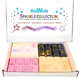 Rubdub 4 X 30G Soy Wax Melt Snap Bars (Black Opium/Flower Explosion/Grande Cloud/Millions) - 100 Hours + Burn Time - Highly Scented - Wax melts gift set, Wax melts strong scented (Sparkle Collection)