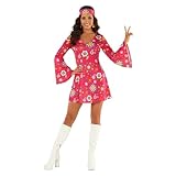 Morph Hippie Costume Women Disco 70s Fancy Dress 60s Costume for Women Retro Party Outfit, Medium