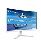 Philips Evnia 27M2C5201L - 27 inch FHD Curved Gaming Monitor, 180 Hz, 1 ms GtG, FreeSync Prem. (1920x1080, 2x HDMI 2.0, 1x DP 1.4) white