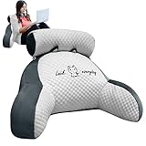 Suewidfay Reading Pillow for Bed Adult, 70×50×25cm Extra Large 2 In 1 Reading Pillow with Neck Arm Back Support, Cuddle Cushion Backrest Rest Pillow (Light Grey, XL)