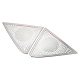 X AUTOHAUX Inner Door Handle Speaker Frame Cover Trim Car Audio Stereo Horn Speaker Grille Fit for Mercedes Benz C Class W204 2007-2013 Silver Tone - Pack of 2