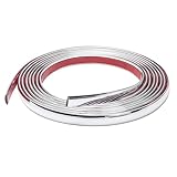 Chrome Trim, 6mm × 3m Silver Flexible Molding Trim Self Adhesive Automotive Chrome Tape Car Trim Tape Peel and Stick Metallic Mirror Frame Edging Decorative Strip for Wall Door Furniture Car