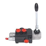 Hydraulic Flow Control Valve Kit, 1 Spool Double Acting Hydraulic Directional Control Valves with Adjustable Relief Bar Control Handle for Tractors Loaders, Sanitation Truck