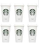 STARBUCKS Reusable Cups Recyclable Grande 16 OZ Plastic Travel to Go Coffee Cups (6pcs)