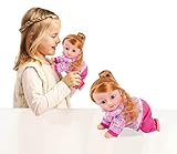 COO11 23.5CM Baby Crawling Doll Toy with Music, Head Shaking, Talking Doll Says Dad Mama, Laughs, Dances and Crawls, Soft Vinyl Interactive Crawling Dolls for Girls Ages 3+ Years