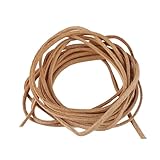 yumcute Genuine Leather Necklace Cord, 3mm×3m Light Brown Leather Cord, Bracelet Making String, Cowhide String for Shoe Laces, Necklace, DIY Crafts and Jewellery Making