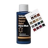 Furniture Clinic Leather Repair Paint & Dye | Self Seal Colourant for Quick and Easy Leather Repair | Suitable for Sofas, Car Seat, Shoes, Handbag, and More - Navy Blue, 50ml
