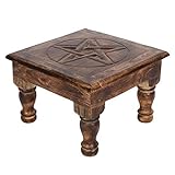 Something Different Enchanting Brown Wood Pentagram Altar Table - 21cm x 30cm (1 Pc) - Exquisite Decoration, Quality Craftmanship - Ideal for Spiritual Home Decor