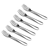 CAMRI Mini Fork for Cake, Dessert, Pastry, Fruit & Salad, Stainless Steel Small Forks Pack of 6, 5.3 Inch, Cutlery Starter Forks for Home Kitchen & Restaurant (C61 – Set of 6)