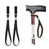 Aidi Walking Stick Wrist Strap, Black Loop for Accessories, Clip Holder (Black), M