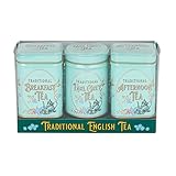 New English Teas Vintage Victorian Tea Tins with loose-leaf tea