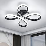 Dorlink LED Ceiling Light, Modern Flower Ceiling Lights Black Chandeliers Ceiling lamp, 3000/4500/6500K 3 Color Small Flush Ceiling Light for Bedroom, Living Room, Kitchen, Hallway, Bathroom, Porch