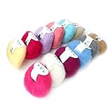 Soft Mohair Wool Knitting Yarn Warm Angora Long Wool Yarn with Crochet for Knitting Scarves Sweater Crafts(1 Set of Twelve Colors)