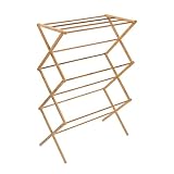 Honey-Can-Do Collapsible Clothes Drying Rack, Bamboo, Natural, 40 lbs