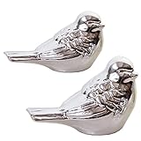 LOVIVER 2 Pack of Glazed Birds Porcelain Bird Figurine Statue Home Decor Ornaments
