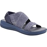 Hush Puppies Women's Sophia Elastic Cross Strap Sandal, Navy, 5