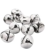YIGO Silver 50pcs 25mm (1 inch) Iron Loose Beads Small Jingle Bells Christmas Decoration Pendants DIY Crafts Handmade Accessories