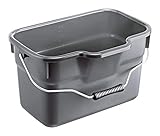 Rotho, Basic, Bucket 12 l square with handle, Plastic (PP) BPA-free, anthracite, 12l (38,0 x 26,0 x 23,0 cm)