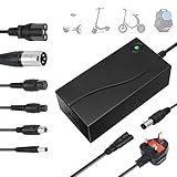 Electric Scooter Charger, 42V 2A Hoverboard Charger UK 3 Pin with 6 Connections for 36V Li-ion Batterie, for Mobility Scooter, Electric Bike, e Balance Scooter