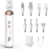 Vexloria Electric Nail File, Professional Nail Drill, Electric Manicure Pedicure Set with 8 Drill Bits, 5 Modes Adjustable Nail Drill, Electric Nail File Set for Gel/Acrylic Nails (White)