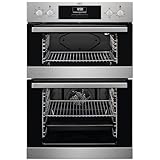 AEG 6000 Built In Electric Double Oven DEB331010M, Multilevel Cooking, 66L Main Capacity, 875x560x550 mm, Enamel Cleaning, LED Display, Stainless Steel