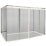 Outsunny fit 10x10ft Gazebo Universal Replacement Mosquito Netting for Patio Gazebos and Canopy Tents with Zippers for 3(m) x 3(m) Gazebo, (Sidewall Only) Beige