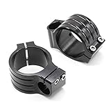 FXCNC Racing 48mm 7/8" CNC Aluminum motorcycle Black Fork Tube Clip on Handlebar Regular Heads Replaceable Fit for Universal bike cafe racer Regular