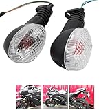 Motoparty Motorcycle Turn Signals For KAWASAKI EX250R NINJA 250R KLX250S KLX250SF VN650 Vulcan S Front/Rear Turn Signal Indicator Light Blinker Lamp Motorcycle,(Transparent Shell)