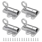 4 PCS Aluminium Alloy Loft Hatch Catch, Door Latch Aluminum Alloy Spring Loaded Bolt Bounce Lock Closing Gate Latches for Shed Doors Gates and Outhouse Window (Silver)
