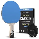 PRO SPIN Table Tennis Bats - Carbon Fibre Table Tennis Racket - Superior Control & Spin - Professional Quality Ping Pong Bat - Includes Premium Rubber Protector (Blue, 1-Pack)