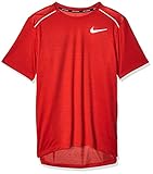 Nike Men Dri-Fit Miler Running Top - University Red/Reflective Silver, M
