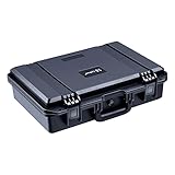 Lykus HC-4410 Waterproof Hard Case with Customisable Foam Insert, Interior Size 44x29x12 cm, Suitable for up to 16" laptop, Starlink Mini, keyboard, drill, audio mixer, mic, electronics,tools,and more
