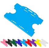 PCL Media ltd Double Sided ID Card Holder NHS Blue Two Sided ID Badge Holder - Holds Two ID Cards One Either Side of The Holder