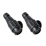 BEIJISTAR 2 Pieces 13 Pin Trailer Plug, 12V Waterproof 13 Pin Trailer Plug Connector, for Truck RV Cars Boat Caravan