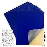 20 Pcs Self Adhesive Velvet Flock Sheet,Self Adhesive Flocked Fabric for Jewelry Box, Self Adhesive Velvet Flocking Liner (Jewelry Blue)