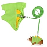 Ferret Harness and Leash Set, Dinosaur Shaped Small Animals Vest Bunny Harness Outdoor Walking Clothes Accessories for Ferret Rabbit Hamster Guinea Pig Kitten Puppy Tiny Pet