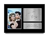 HWC Trading A4 John Travolta & Olivia Newton-John Grease Gifts Printed Signed Autograph Picture for Movie Memorabilia Fans